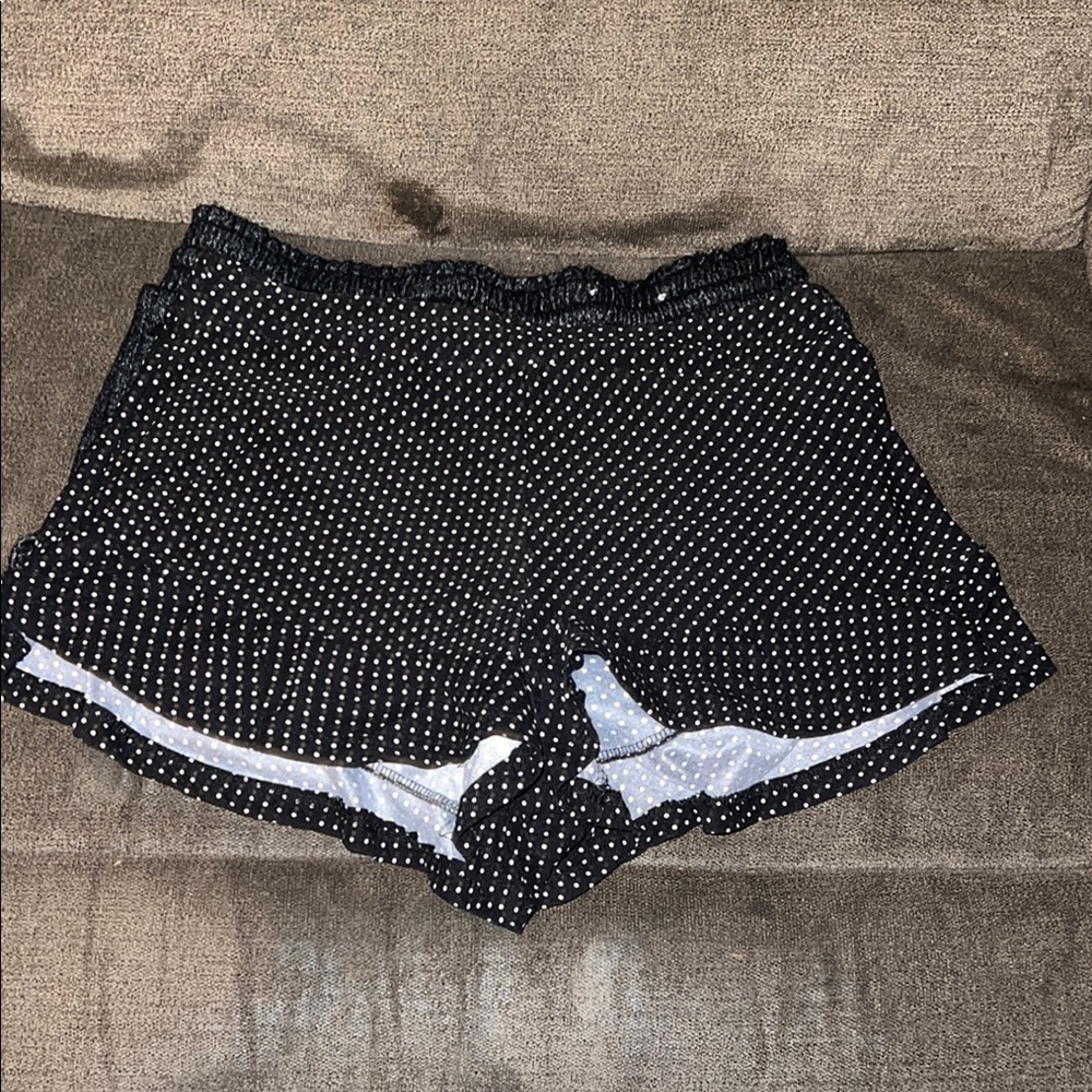 Black Polka Dot Women's Sleep Shorts